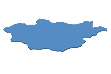 3D map of Mongolia on a plain background