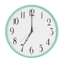 Clock shows exactly seven o'clock