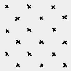 Minimal monochrome hand drawn pattern cross