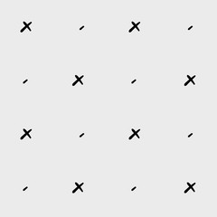 Minimal monochrome hand drawn pattern cross