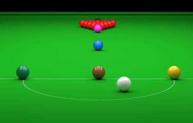 Snooker ball on the table. 3D Illustration