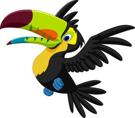 Cartoon funny toucan flying © tigatelu