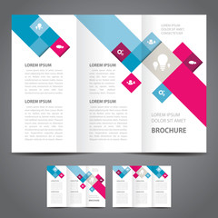 brochure design template colored squares