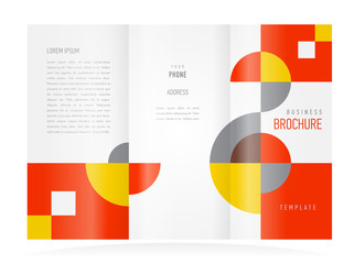 brochure design template tri-fold geometric abstract