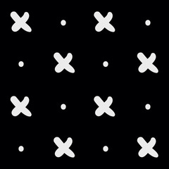 Minimal monochrome hand drawn pattern cross