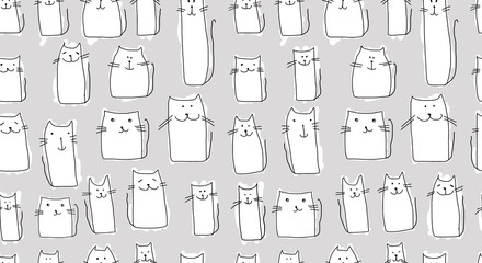 Funny cats family, seamless pattern for your design