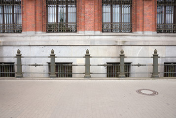 Bollards made of metal on a promenade