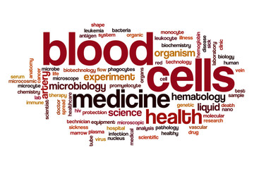 Blood cells word cloud