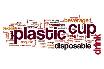 Plastic cup word cloud