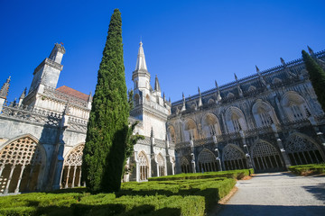 Cloister Hall of Batalha Monastery in Portugal