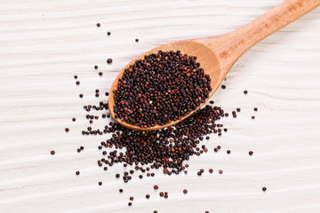 Heap of quinoa, healthy vegan food concept