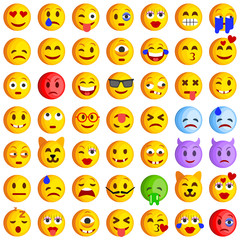 Set of Emoticons. Set of Emoji. Smile icons