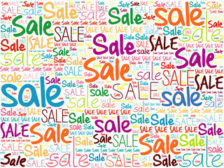 SALE word cloud collage background, business concept