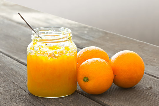 Homemade Orange Marmalade Open Jar