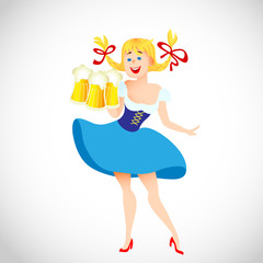 cute cartoon Oktoberfest girl