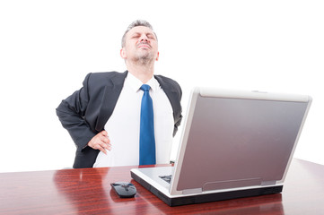 Professional lawyer suffering from back pain