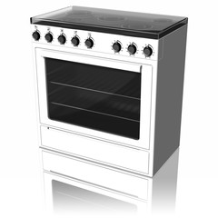 Elettrodomestici : cucina, fornelli. Isolato su sfondo bianco.