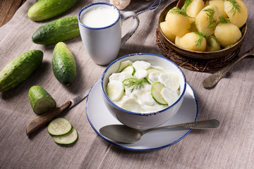 Mizeria is a Polish cucumber salad