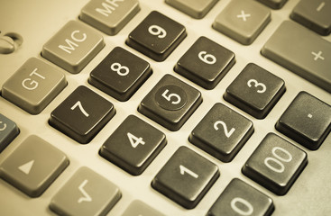 Closeup calculator key button. finance and banking concept.