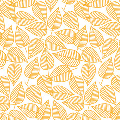 Naklejka na ściany i meble Autumn pattern from leaves. Vector illustration. Seamless background. Stock vector