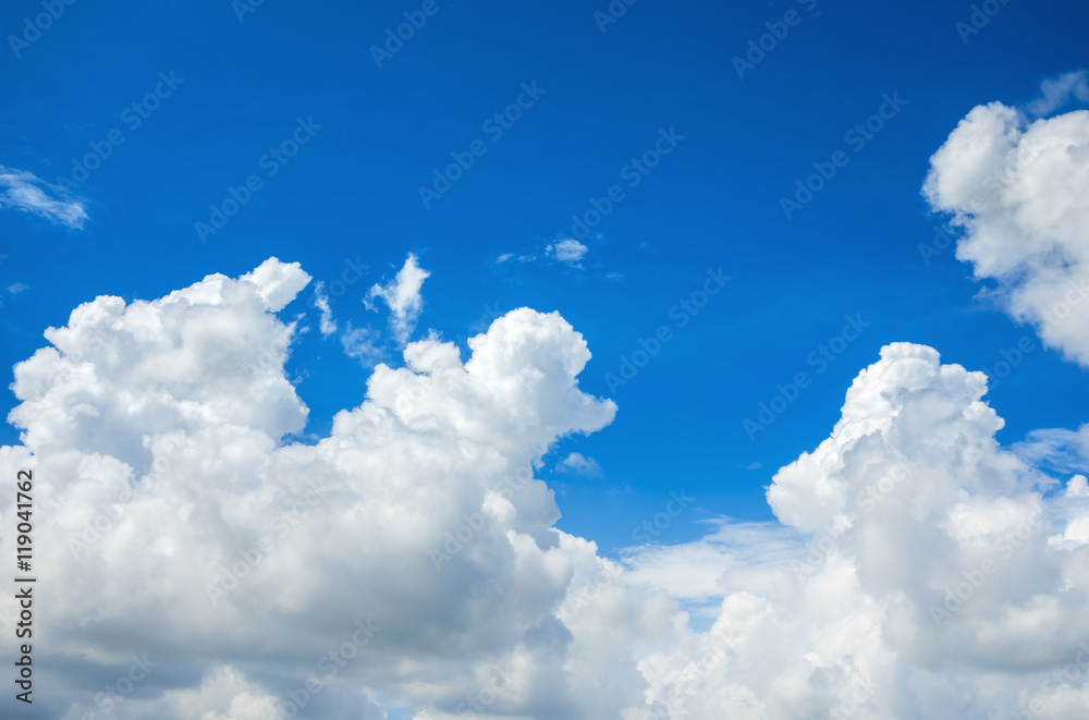 Wall mural beautiful sky with clouds background.
