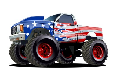 Cartoon Monster Truck. Available EPS-10 separated by groups and layers with transparency effects for one-click repaint © Mechanik