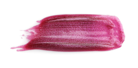 Purple lip gloss texture isolated on white