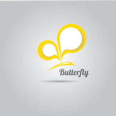 vector orange Abstract butterfly