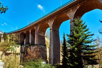 Fototapeta na wymiar The Passerelle Bridge. Luxembourg