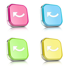 ikona na tle zaokrąglonego kwardratu z metalowym środkiem i odbiciem