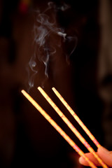 Smoke from burning incense