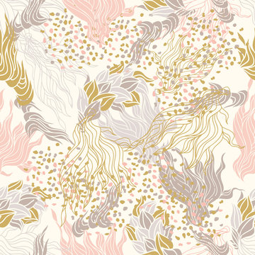 Cute beautiful abstract seamless pattern. Texture, textile, background, fabric. Vector illustration © dinarachernaya