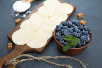 Dumplings with blueberry