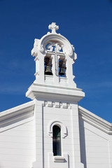 White facade of a Catholic church