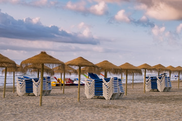 Hammocks and beach umbrellas