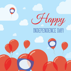 Obraz premium Lao People's Democratic Republic Independence Day Flat Patriotic Design. Laotian Flag Balloons. Happy National Day Vector Card.