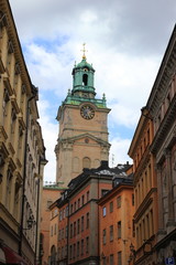 Stockholm: Blick auf die Altstadt mit der Nikolaikirche (Storkyrkan)