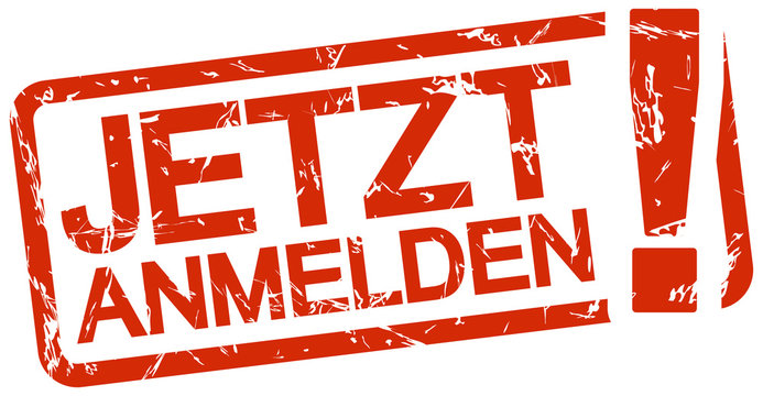 red stamp with text Jetzt anmelden