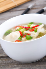 Wonton dumpling asian soup