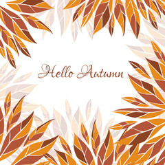 Hello autumn vector card