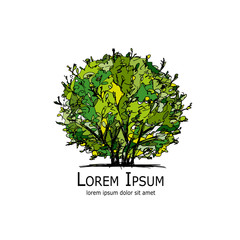 Obraz premium Art tree, hand drawn sketch for your design