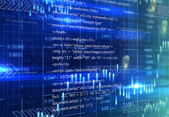 Fototapeta premium Program code on a monitor
