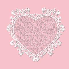 frame heart-shaped paper for picture or photo
