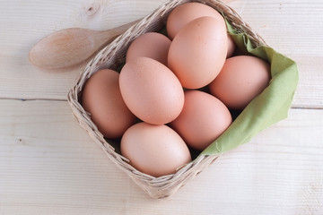 egg on wooden background