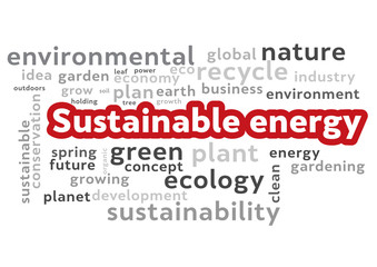 Sustainable energy word cloud