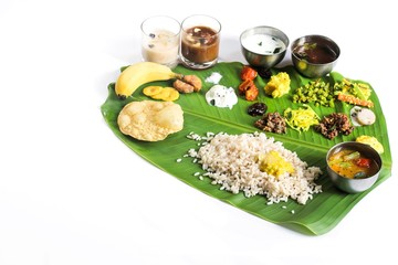 Onam Feast on banana leaf