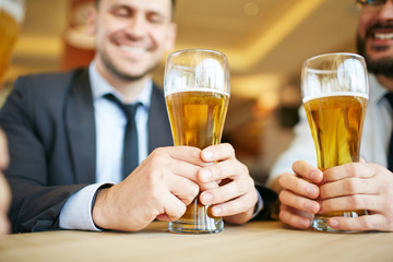 Drinking beer at bar