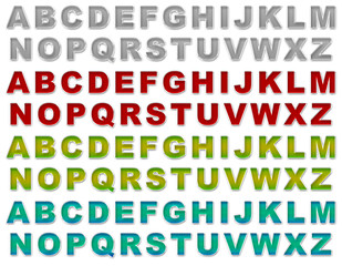 English color alphabet font set JPG