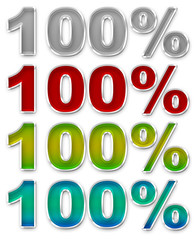 Percent 100 colorful icons symbols set JPEG