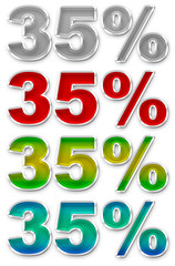 Percent 35 colorful icons symbols set JPEG